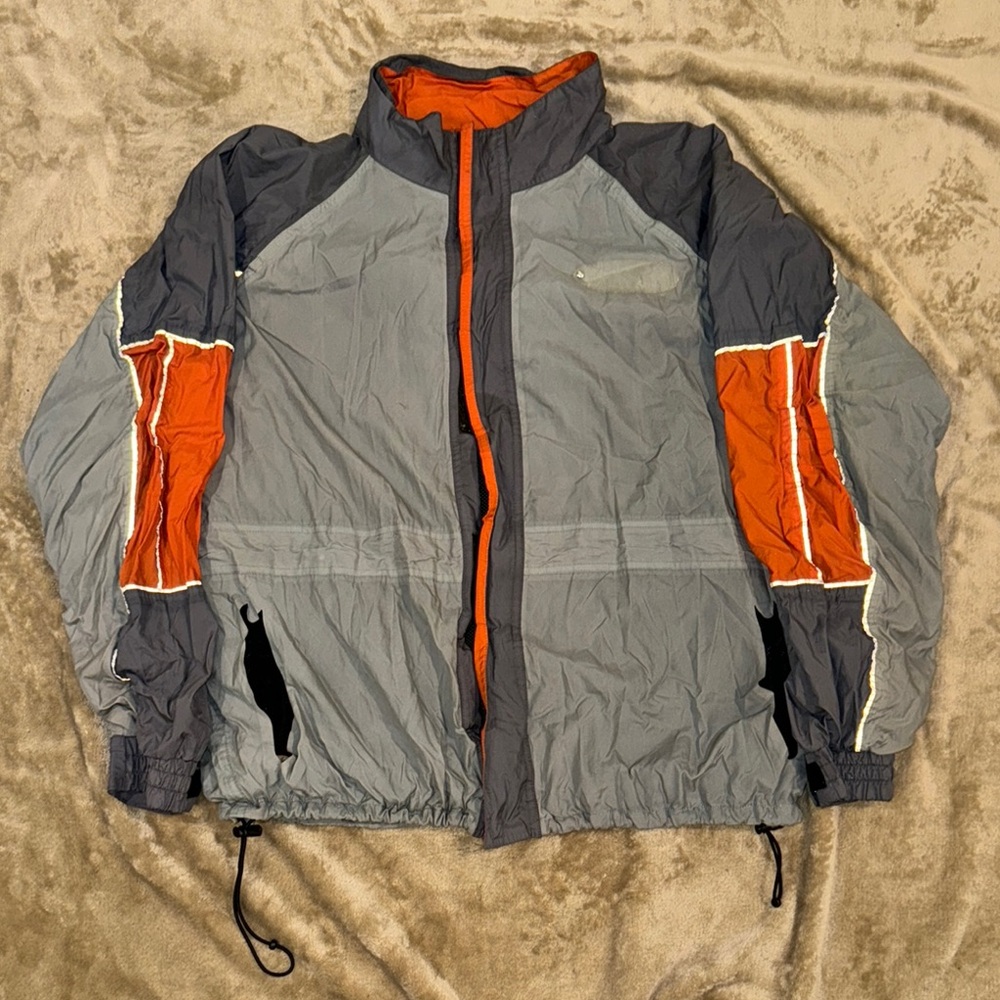 Men's Gray and Orange Harley Jacket